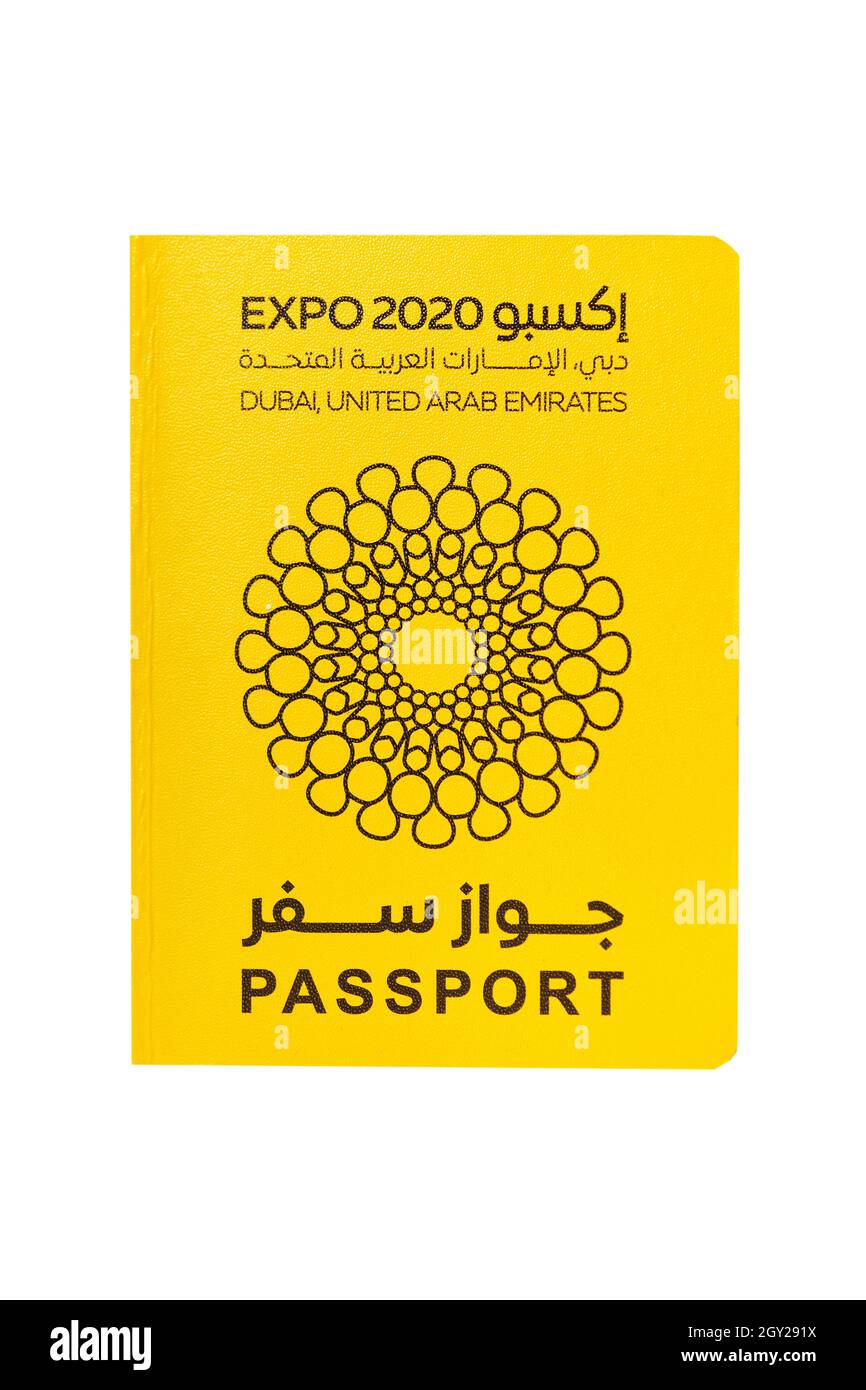 Dubai Expo 2020 passaporto per i visitatori, Dubai, Emirati Arabi Uniti Foto Stock