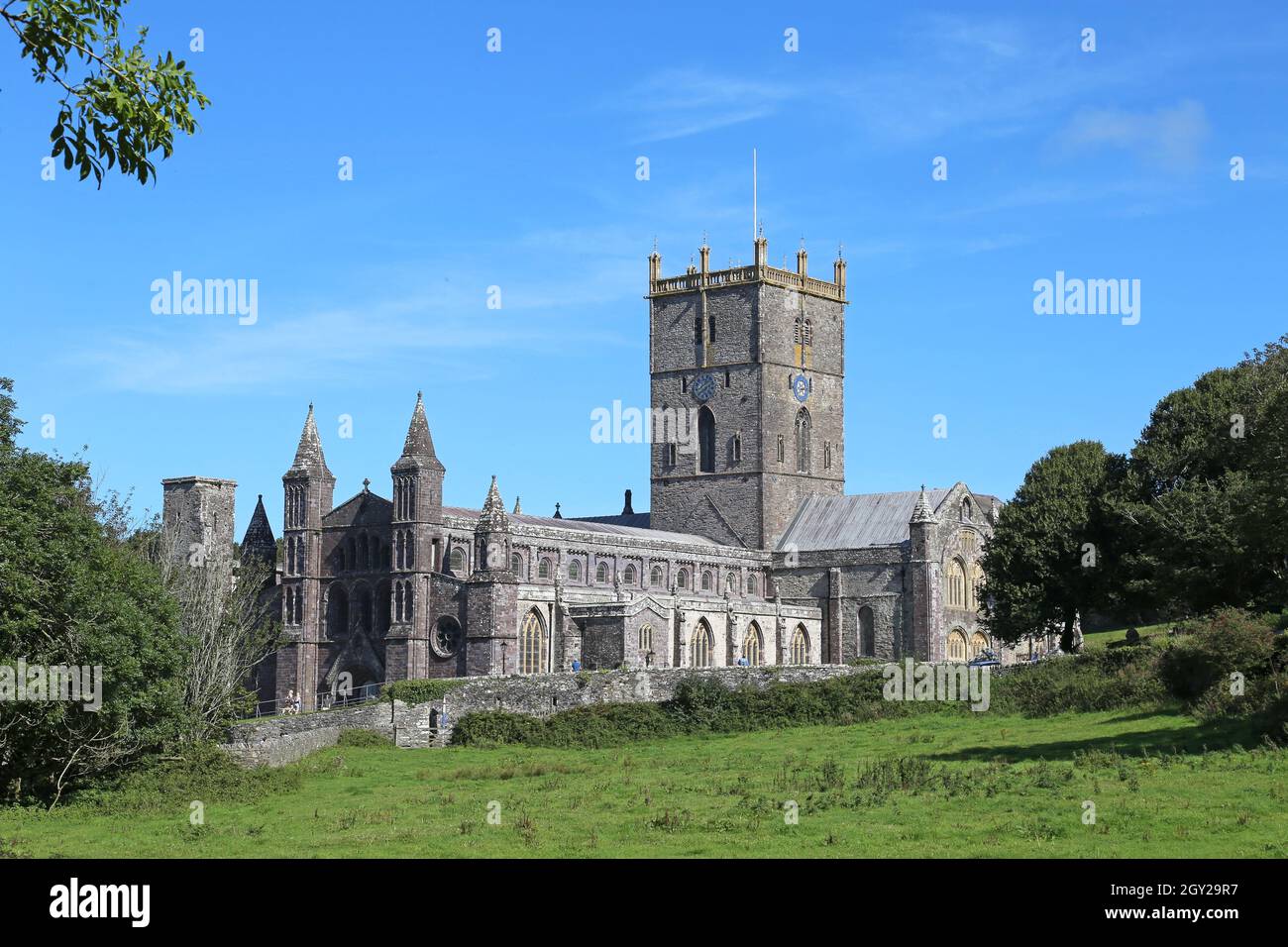 St David's Cathedral, Pembrokeshire, Galles, Regno Unito, Regno Unito, Europa Foto Stock