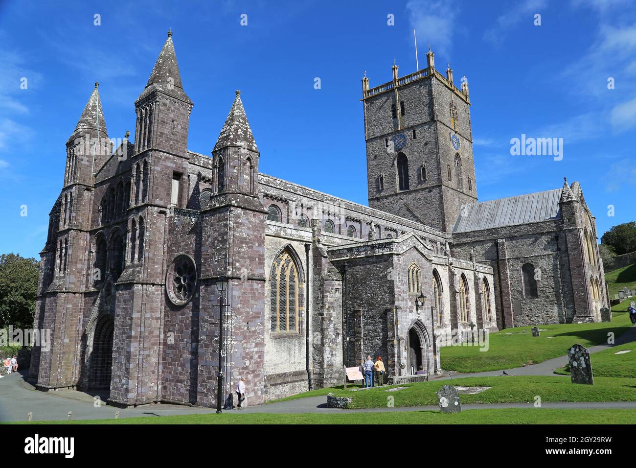 St David's Cathedral, Pembrokeshire, Galles, Regno Unito, Regno Unito, Europa Foto Stock