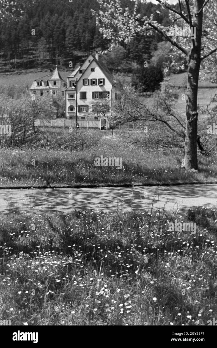 Ein Ausflug nach Hirsau, Schwarzwald, Deutsches Reich 1930er Jahre. Un viaggio a Hirsau, Foresta Nera, Germania 1930s. Foto Stock