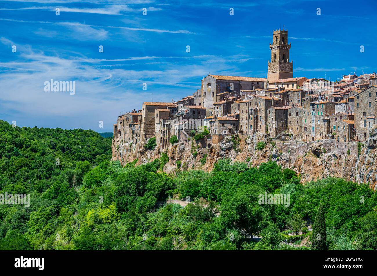 Antico borgo di Pitigliano nei pressi di Grosseto, noto anche come piccola Gerusalemme Foto Stock