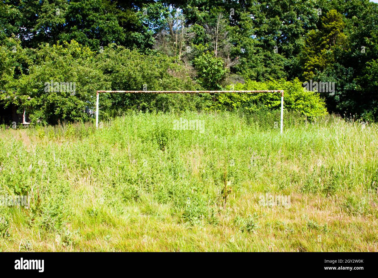 Obiettivi di calcio/calcio troppo cresciuti Foto Stock