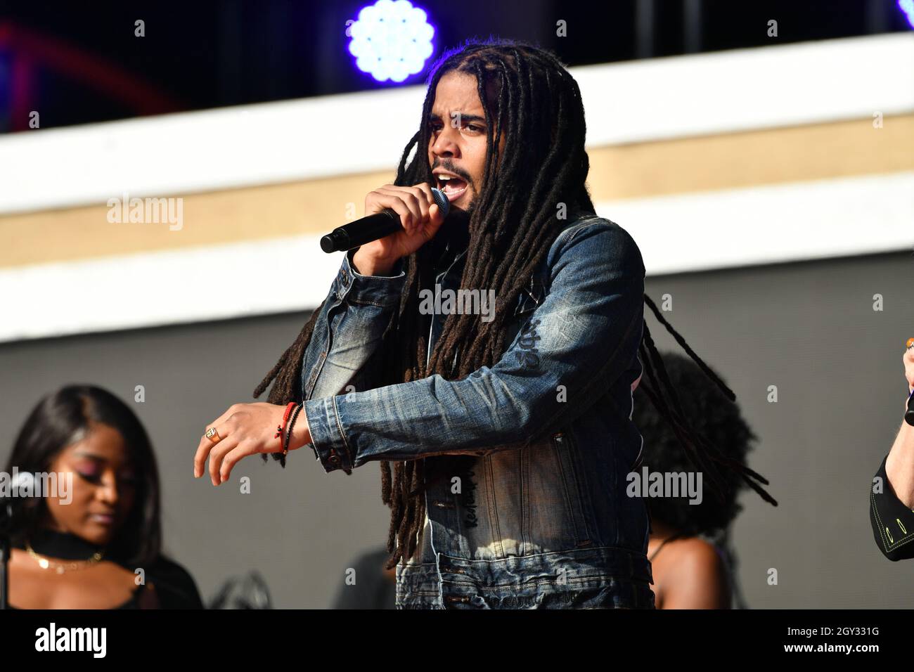 Skip Marley si esibisce al 2021 Global Citizen Live: New York il 25 settembre 2021 a Central Park a New York City. Foto Stock