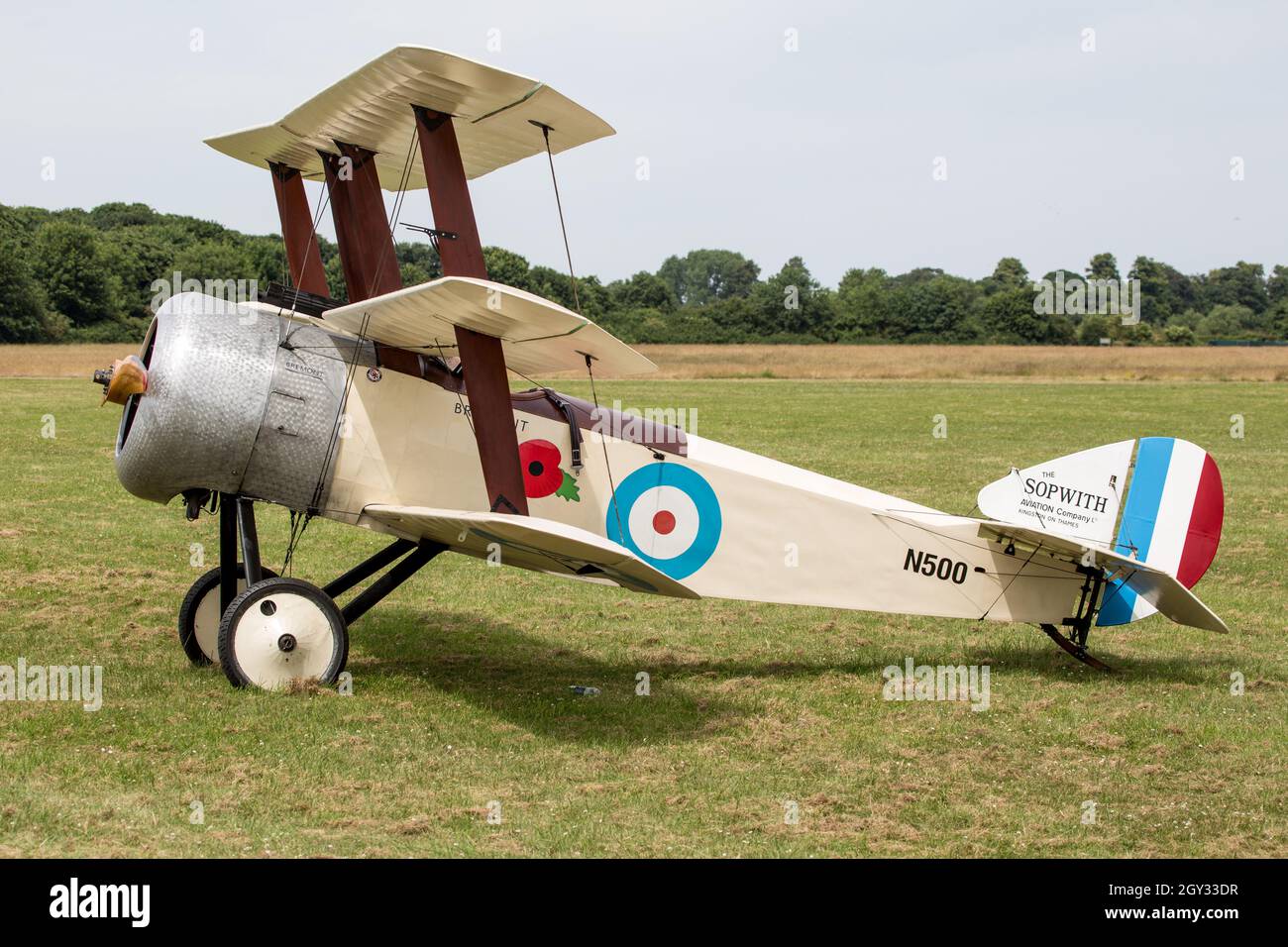 Sopwith Triplane Great War Display Team al Bicester Flywheel Foto Stock