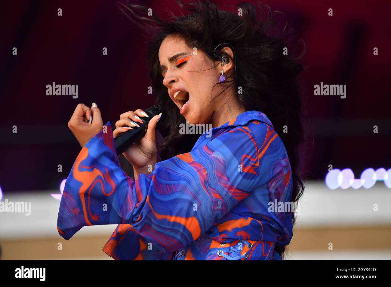Camila Cabello si esibisce al 2021 Global Citizen Live: New York il 25 settembre 2021 a Central Park a New York City. Foto Stock