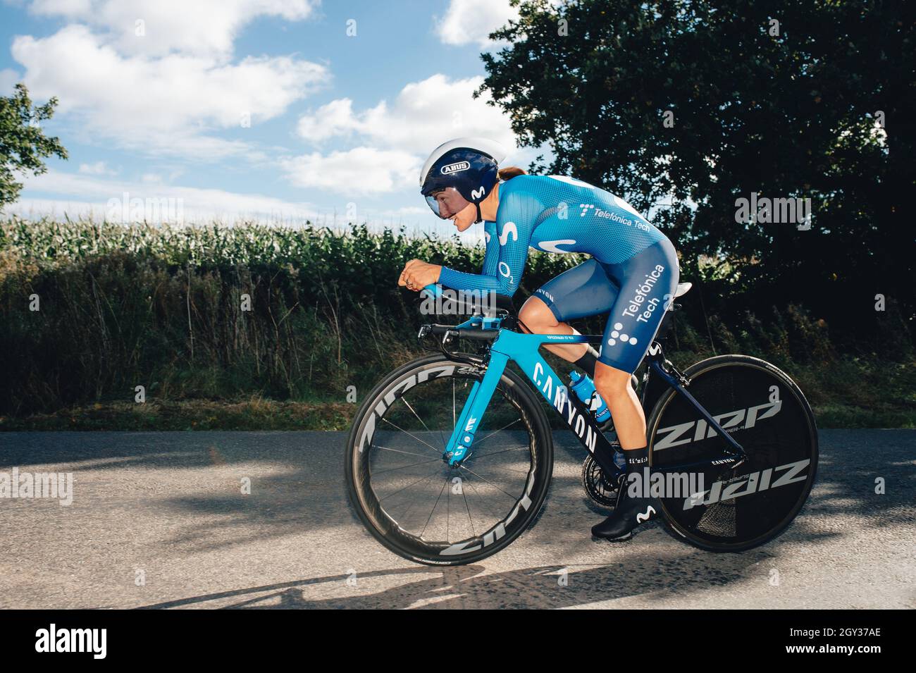 6 ottobre 2021 Tour delle donne. Fase 3. ITT. Da Atherstone ad Atherstone. Jelena Eric. Foto di Simon Gill. Foto Stock