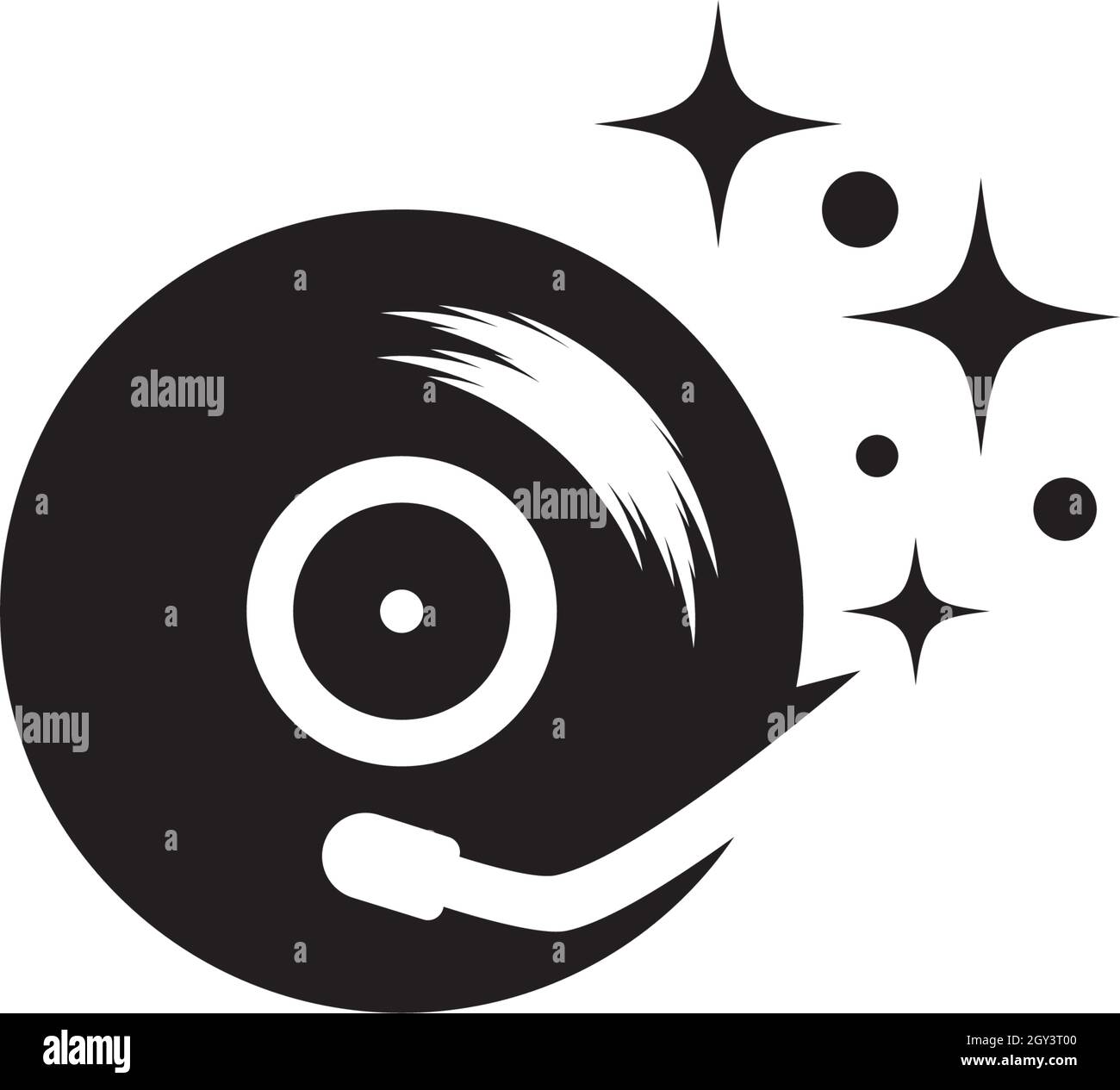 Modello vettoriale icona del disco di musica in vinile Illustrazione Vettoriale