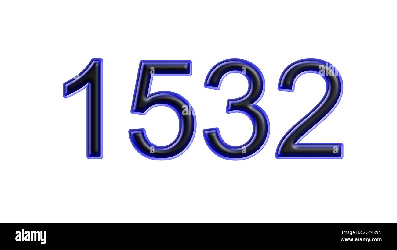 sfondo bianco effetto 3d blu a 1532 numeri Foto Stock