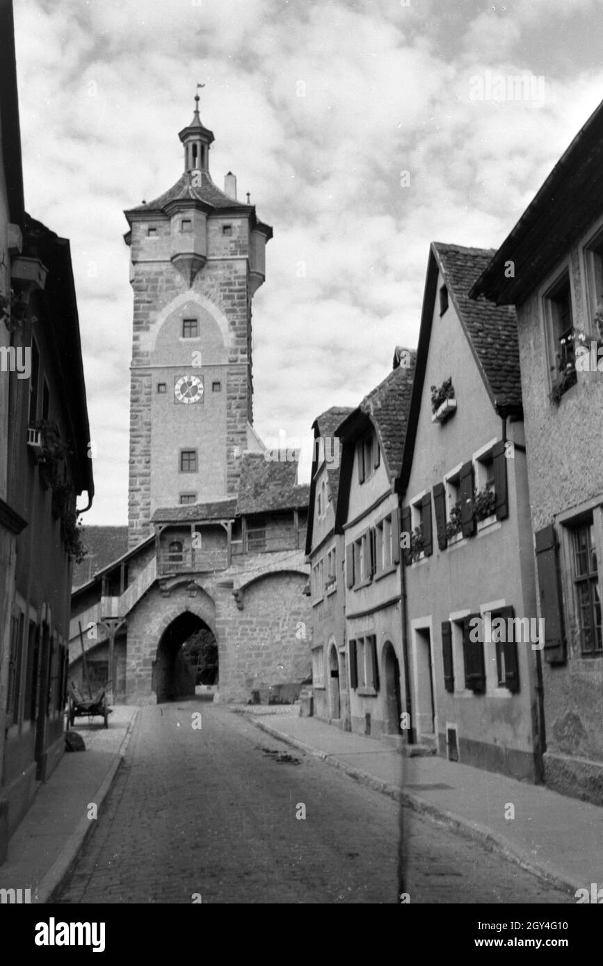 Das Klingentor a Rothenburg ob der Tauber, Deutschland 1930er Jahre. Il Gate Klingen a Rothenburg ob der Tauber, Germania 1930s. Foto Stock