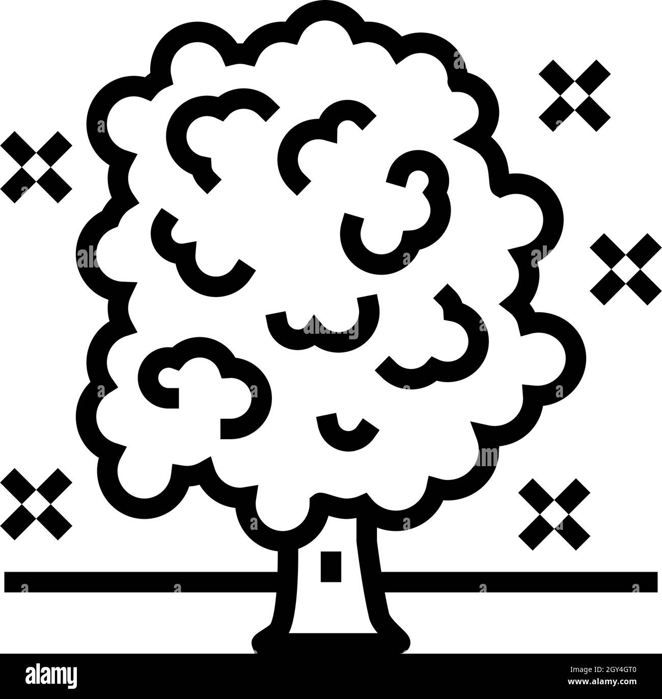 illustrazione vettoriale dell'icona della linea dei servizi di cura dell'albero Illustrazione Vettoriale