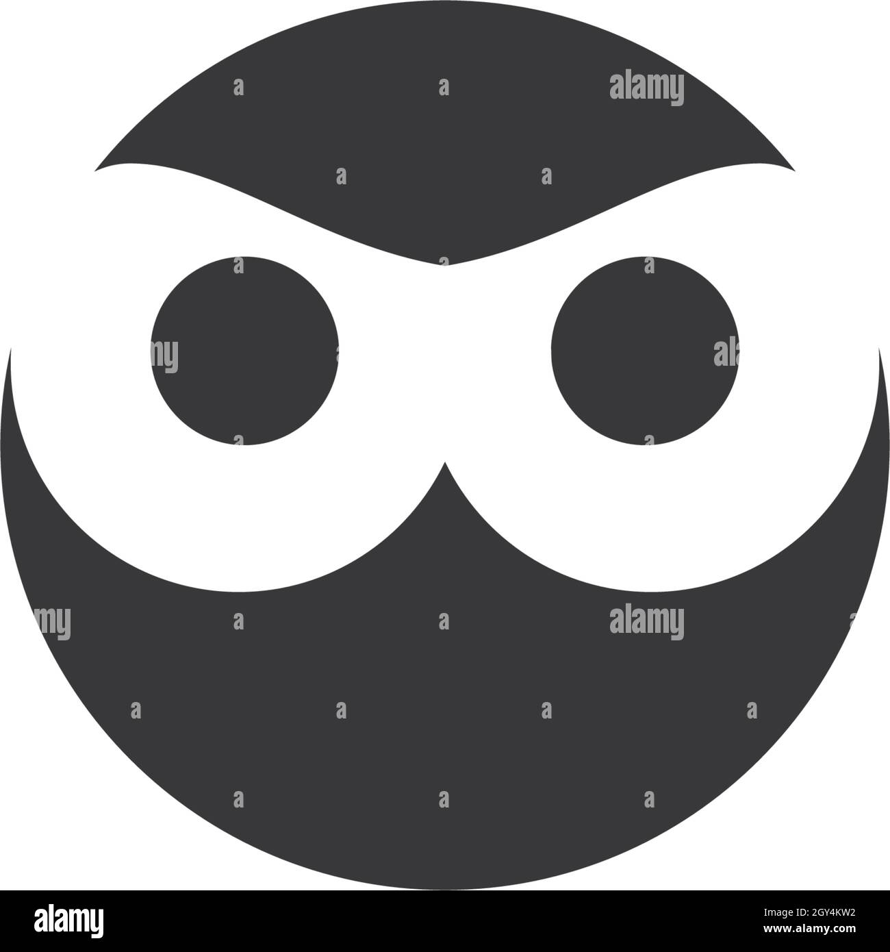 Modello vettoriale logo viso Ninja Illustrazione Vettoriale