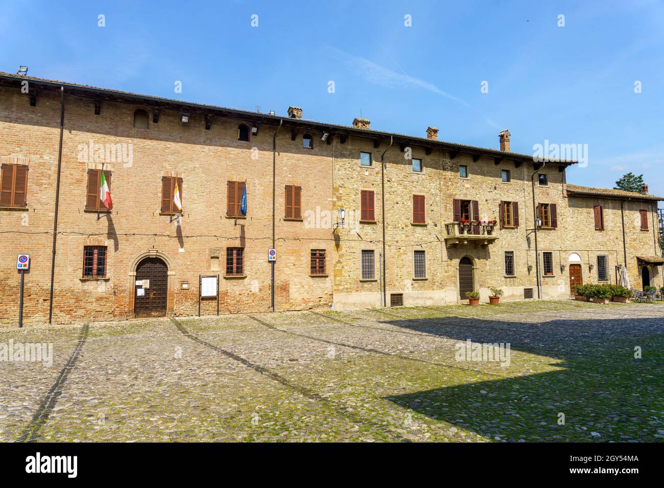 Castell Arquato, città storica in provincia di Piacenza, Emilia-Romagna, Italia Foto Stock