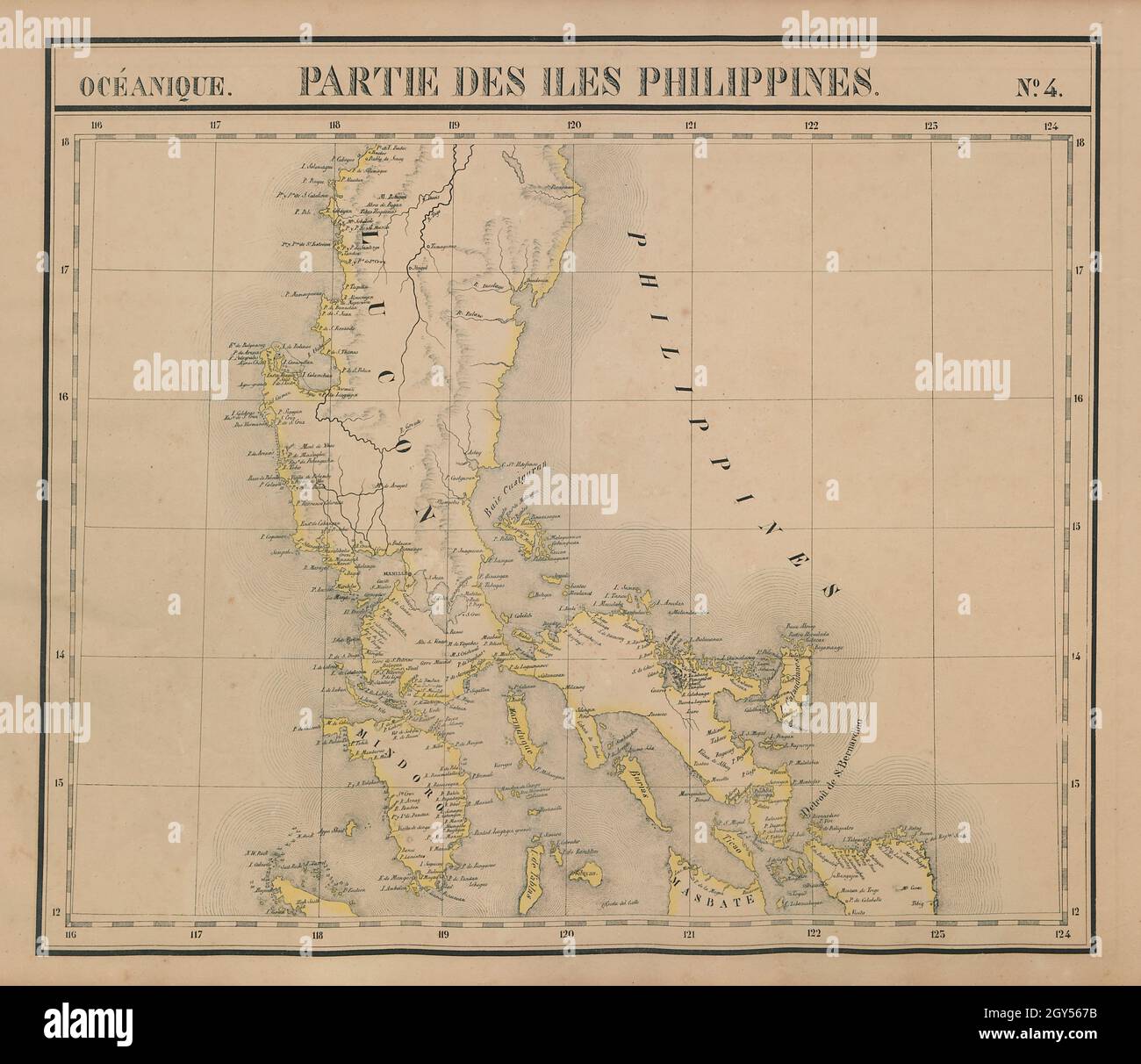 Océanique. Partie des Iles Filippine #4. Luzon Mindoro. Mappa VANDERMAELEN 1827 Foto Stock