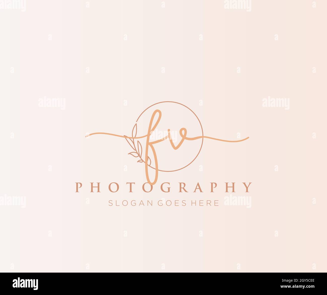 Logo FV femminile. Utilizzabile per la natura, salone, centro benessere, cosmetici e loghi di bellezza. Elemento modello di disegno con logo a vettore piatto. Illustrazione Vettoriale