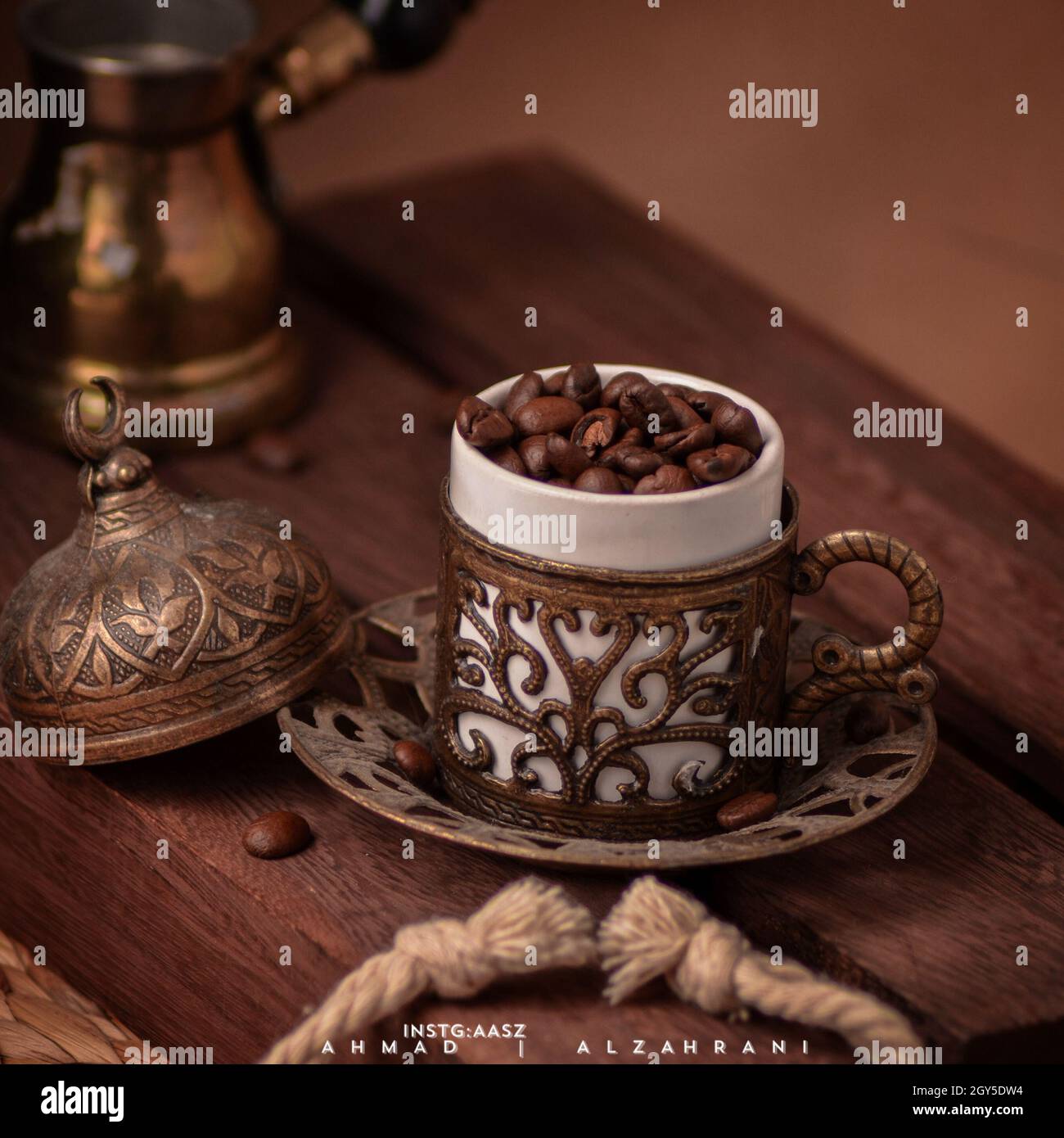 Caffè turco tazza antica Foto Stock
