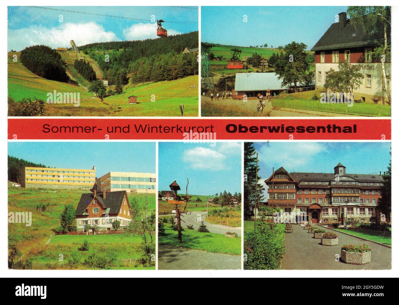 Oberwiesenthal Holiday Resort, Erzgebirgskreis, Sassonia, Germania orientale 1982 Foto Stock