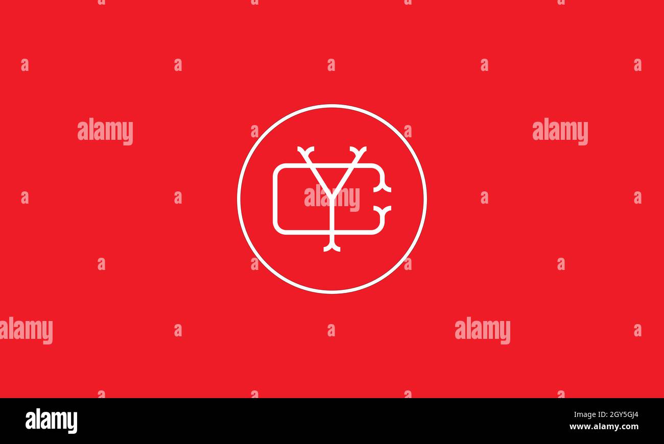 DESIGN CON LOGO LETTERS CY CON EFFETTO SPAZIO NEGATIVO PER USO ILLUSTRATIVO Illustrazione Vettoriale