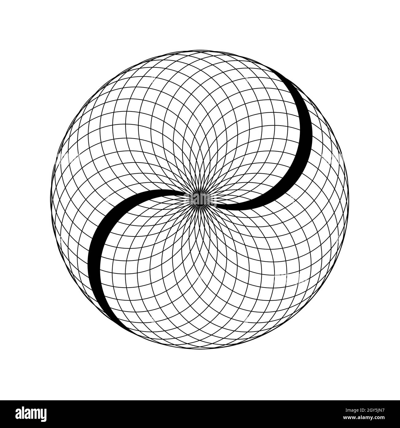 Abstract mandala con elementi di colore nero su uno sfondo bianco. Foto Stock