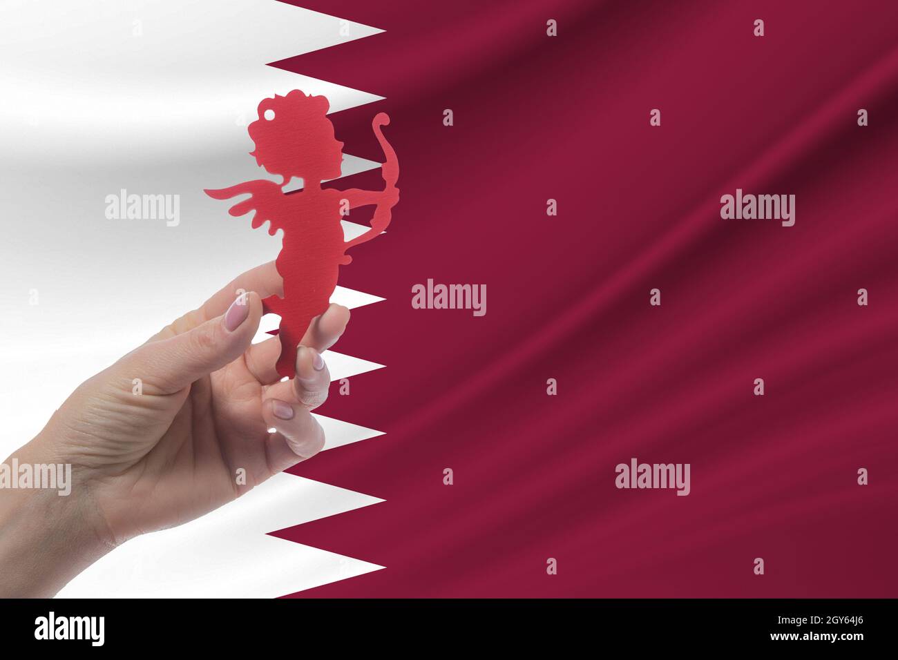 San Valentino in Qatar Relations in Qatar festeggiando San Valentino internazionale Foto Stock