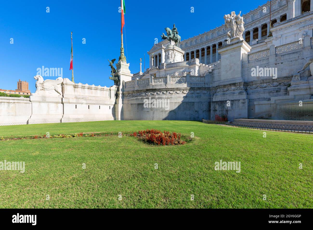 Monumento a Vittorio Emanuele II (Monumento Nazionale a Vittorio Emanuele II) su Piazza Venezia, Roma, Italia Foto Stock