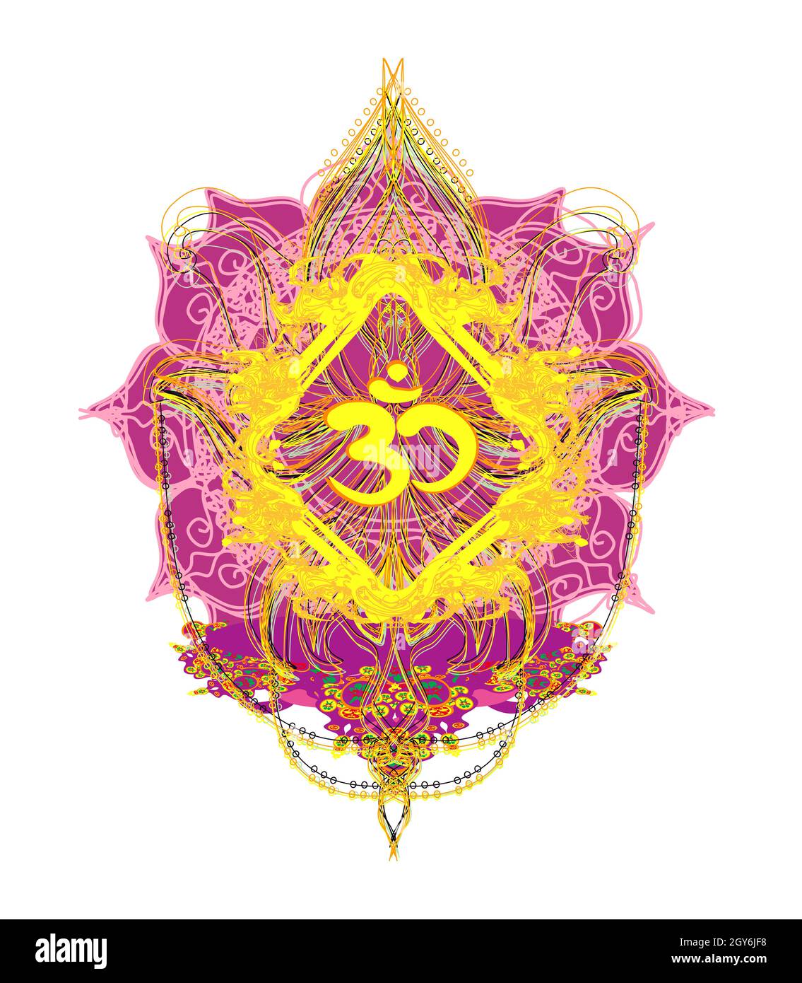 simbolo om - icona artistica vintage Foto Stock