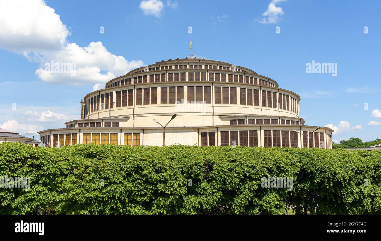 Vista dell'edificio della Sala Centennale di Wroclaw, Polonia Foto Stock