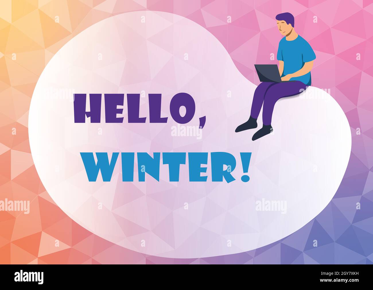 Didascalia di testo Presentazione Ciao, Inverno, Business approccio saluto utilizzato quando la stagione fredda dell'anno passa da Abstract diffusione messaggio Online, G Foto Stock