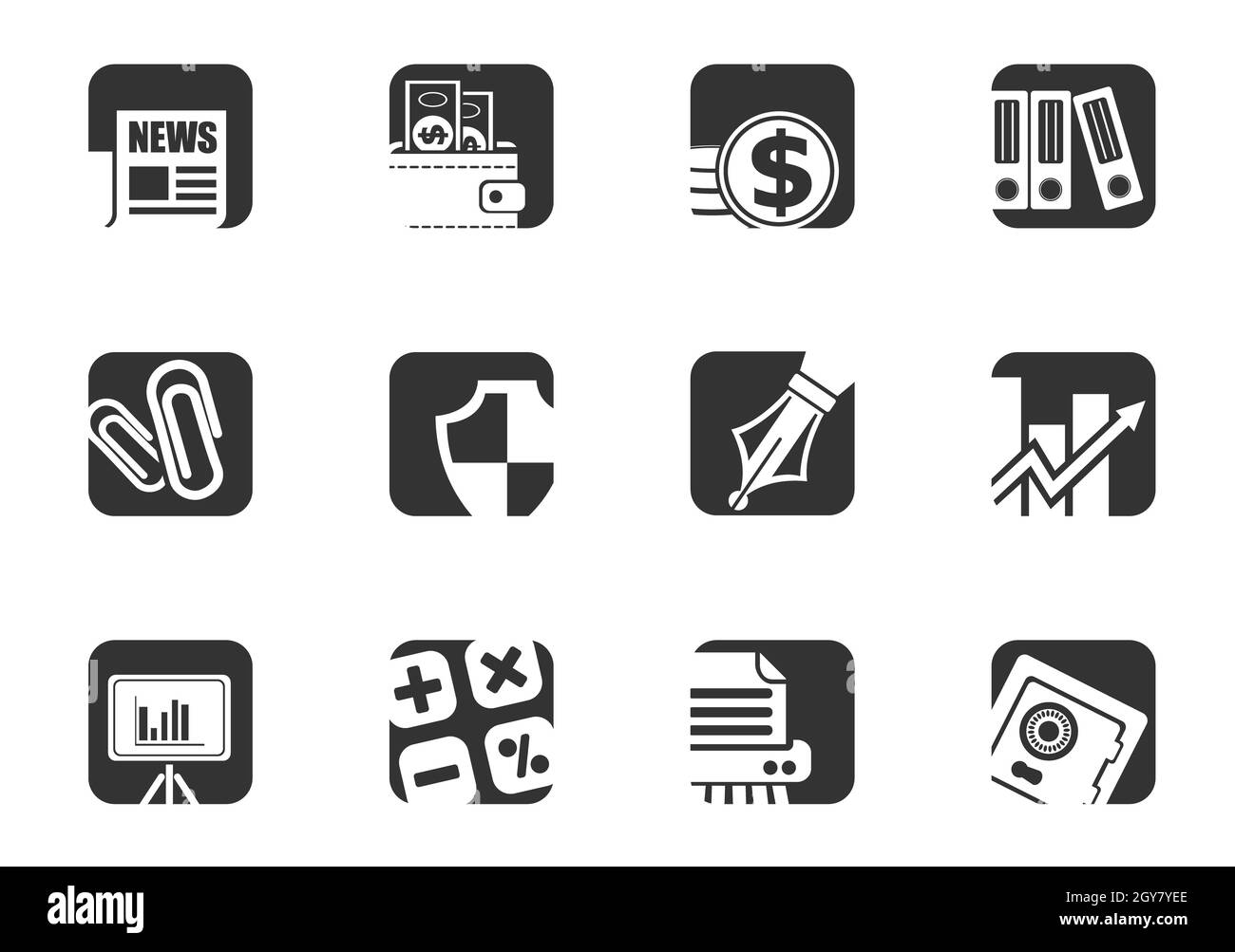 Business icon set per il tuo design icone vettoriali Foto Stock