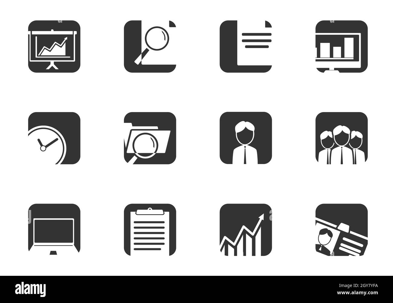 Business icon set per il tuo design icone vettoriali Foto Stock