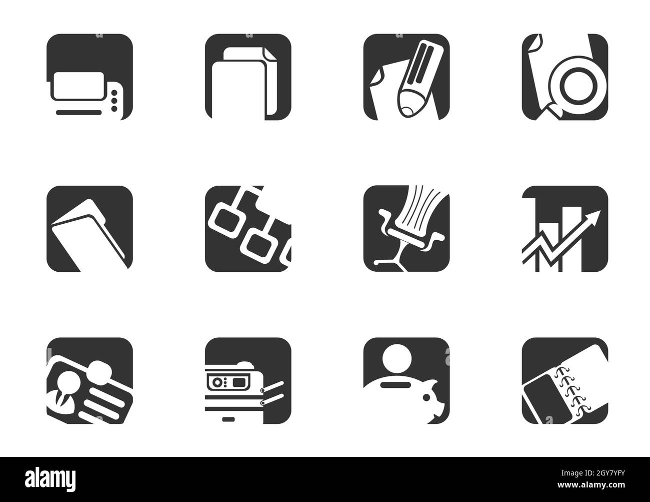 Business icon set per il tuo design icone vettoriali Foto Stock