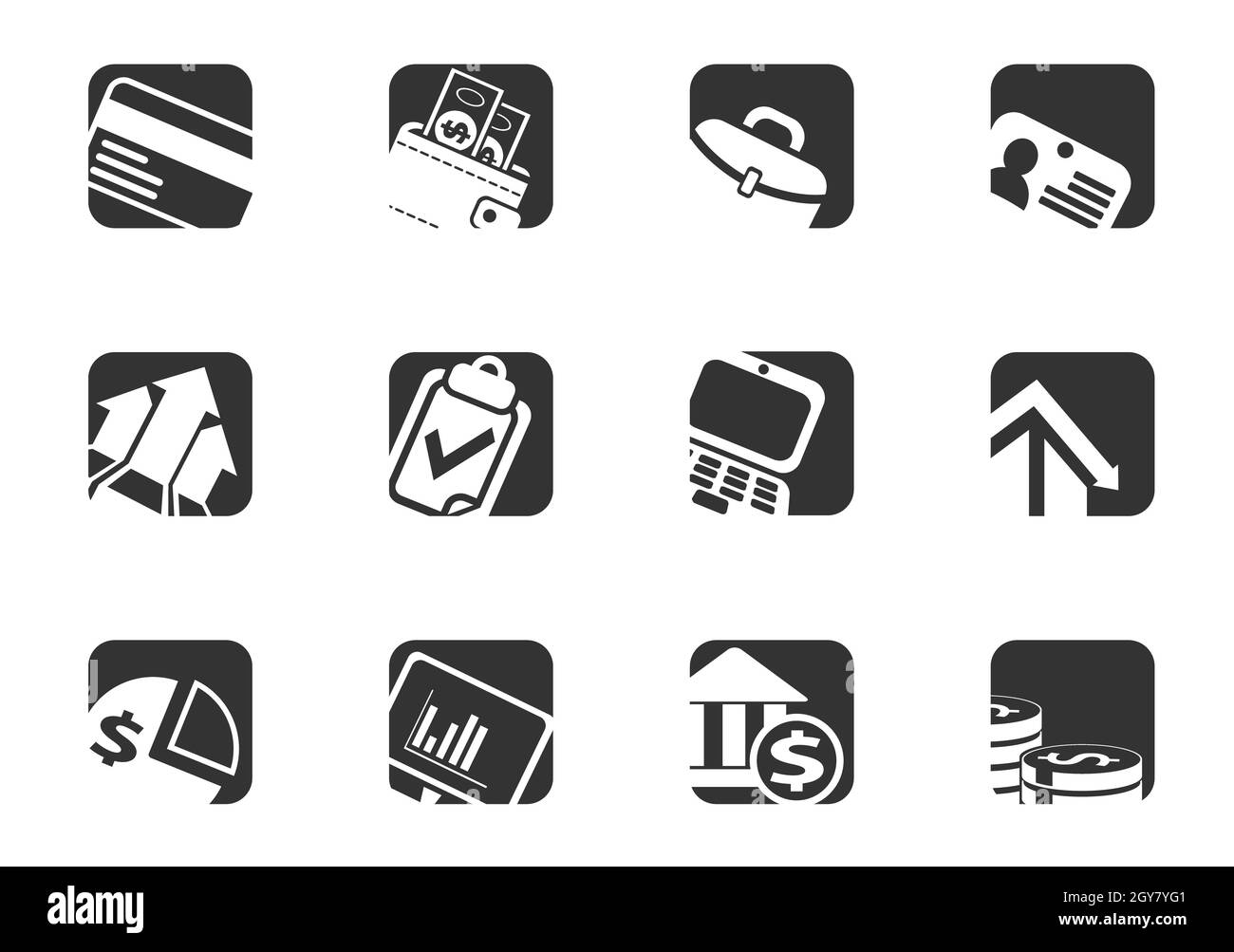 Business icon set per il tuo design icone vettoriali Foto Stock