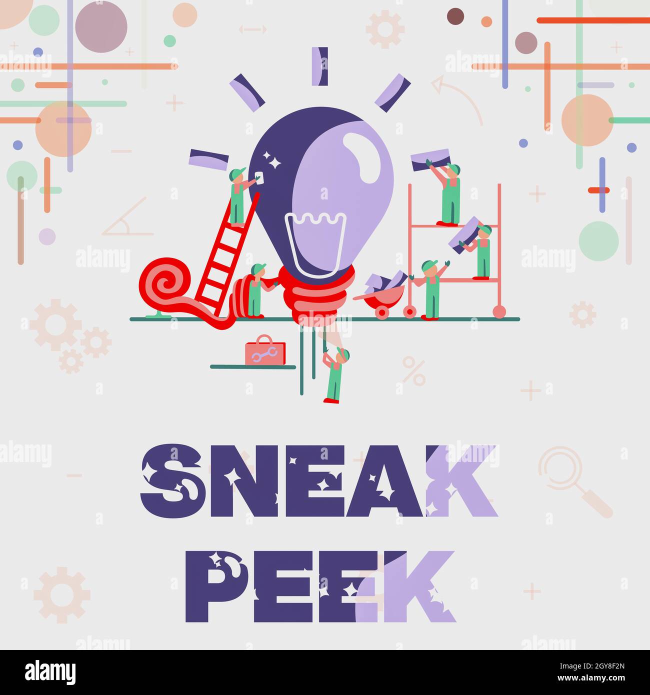 Segno che mostra Sneak Peek, Internet Concept per vedere prima ufficialmente presentato o rilasciato al pubblico Abstract lavorando insieme per risultati migliori Foto Stock