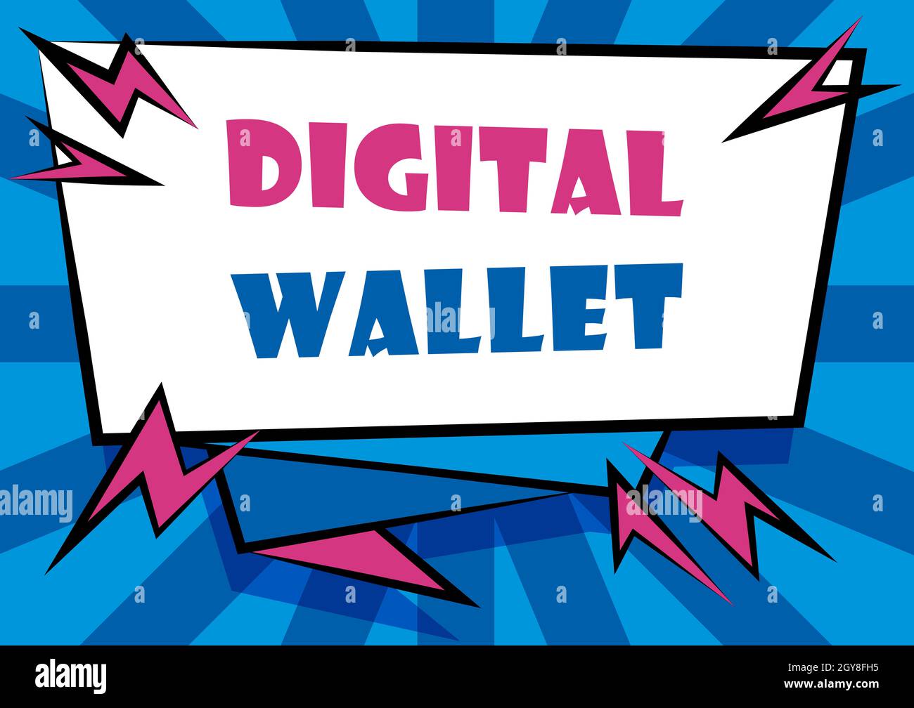 Scrittura visualizzazione di testo portafoglio digitale, Internet Concept un conto finanziario che permette di creare una transazione online Abstract visualizzati MES urgenti Foto Stock