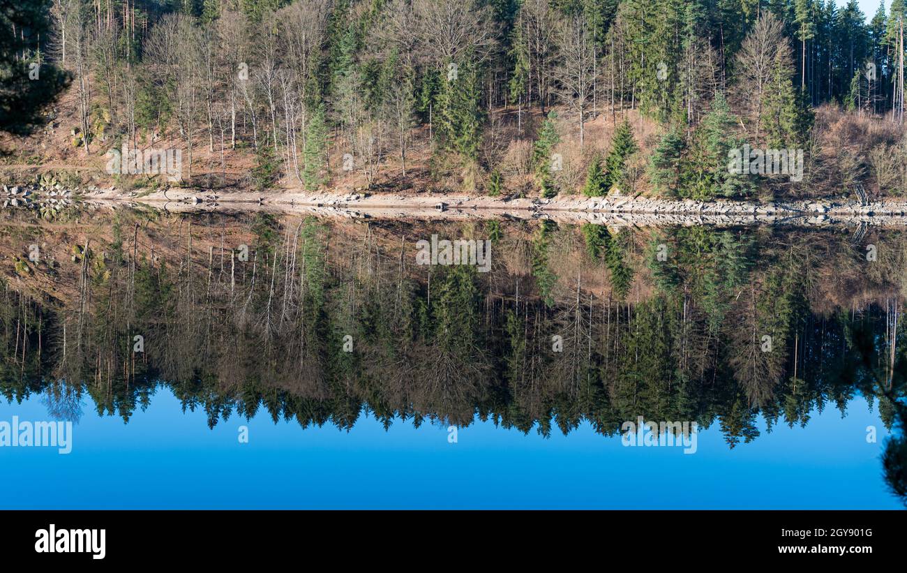 Lago di Ottenstein nel Waldviertel d'Austria Foto Stock