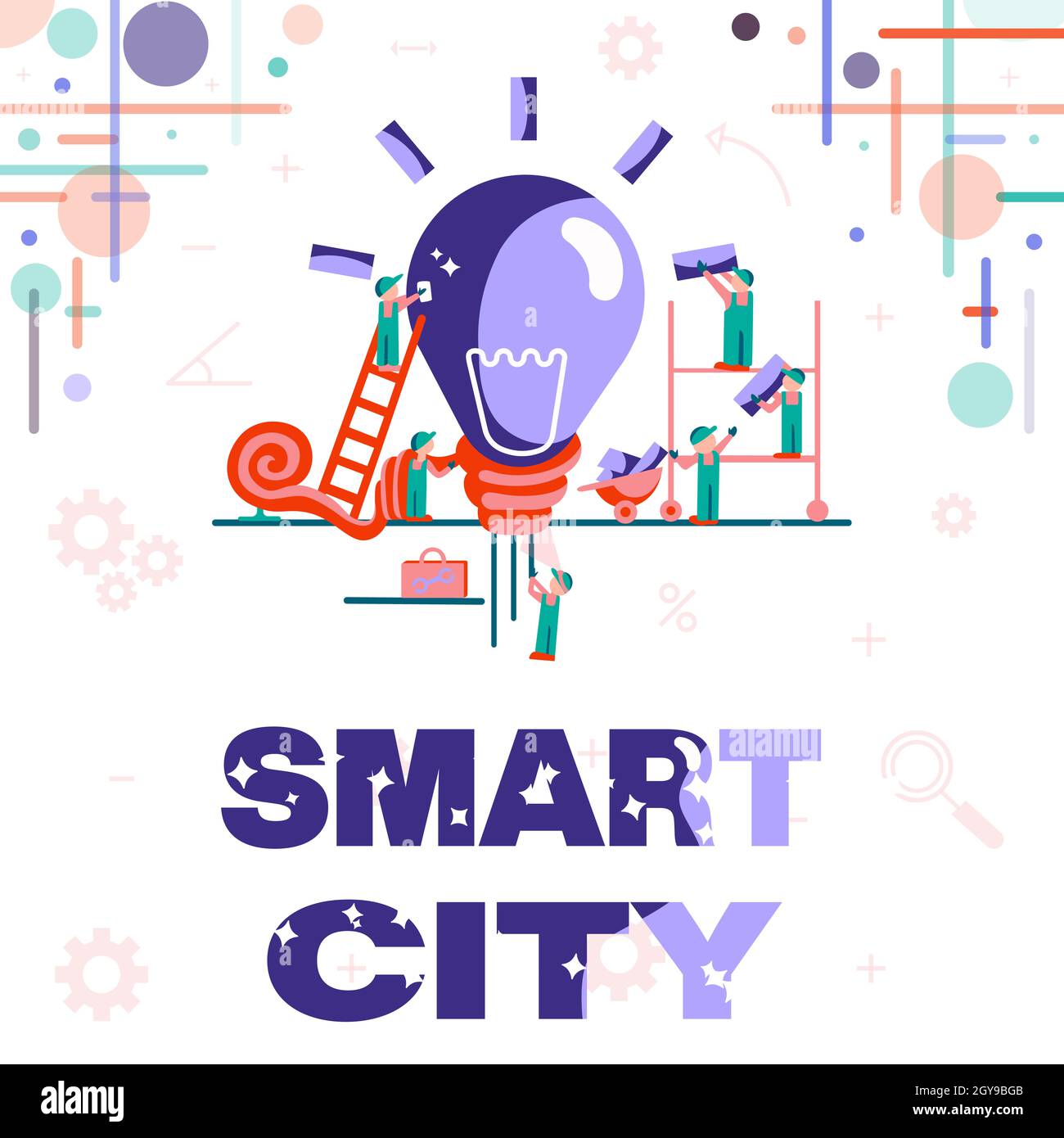 Didascalia di testo Presentazione di Smart City, Business idea un'area urbana che utilizza le tecnologie di comunicazione per raccogliere dati Abstract lavorare insieme per Bet Foto Stock