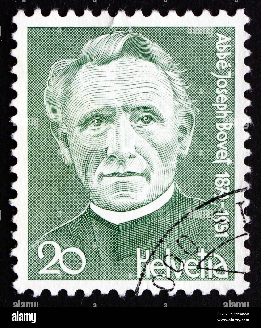 SVIZZERA - CIRCA 1978: Un francobollo stampato in Svizzera mostra Joseph Bovet, Compositore e sacerdote, circa 1978 Foto Stock