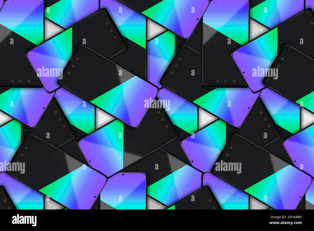 Smartphone ben organizzati Foto Stock