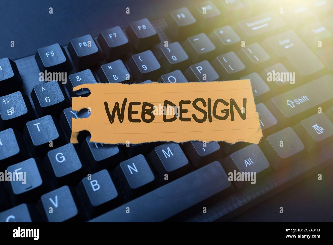 Didascalia concettuale Web Design, Word per la creazione di siti web che include layout, contenuti e grafica di connessione con gli amici online, rendendo Acquainta Foto Stock