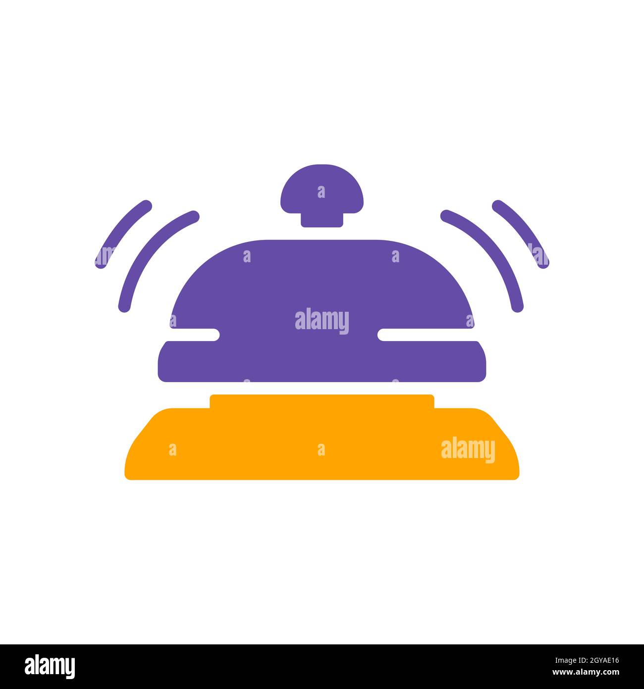 Simbolo di campanello, hotel, vettore di servizio. Simbolo grafico per siti web di viaggi e turismo e applicazioni design, logo, app, UI Foto Stock