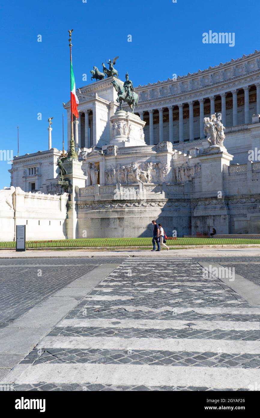 Roma, Italia - 8 ottobre 2020: Monumento a Vittorio Emanuele II (Monumento Nazionale a Vittorio Emanuele II) su Piazza Veneta Foto Stock