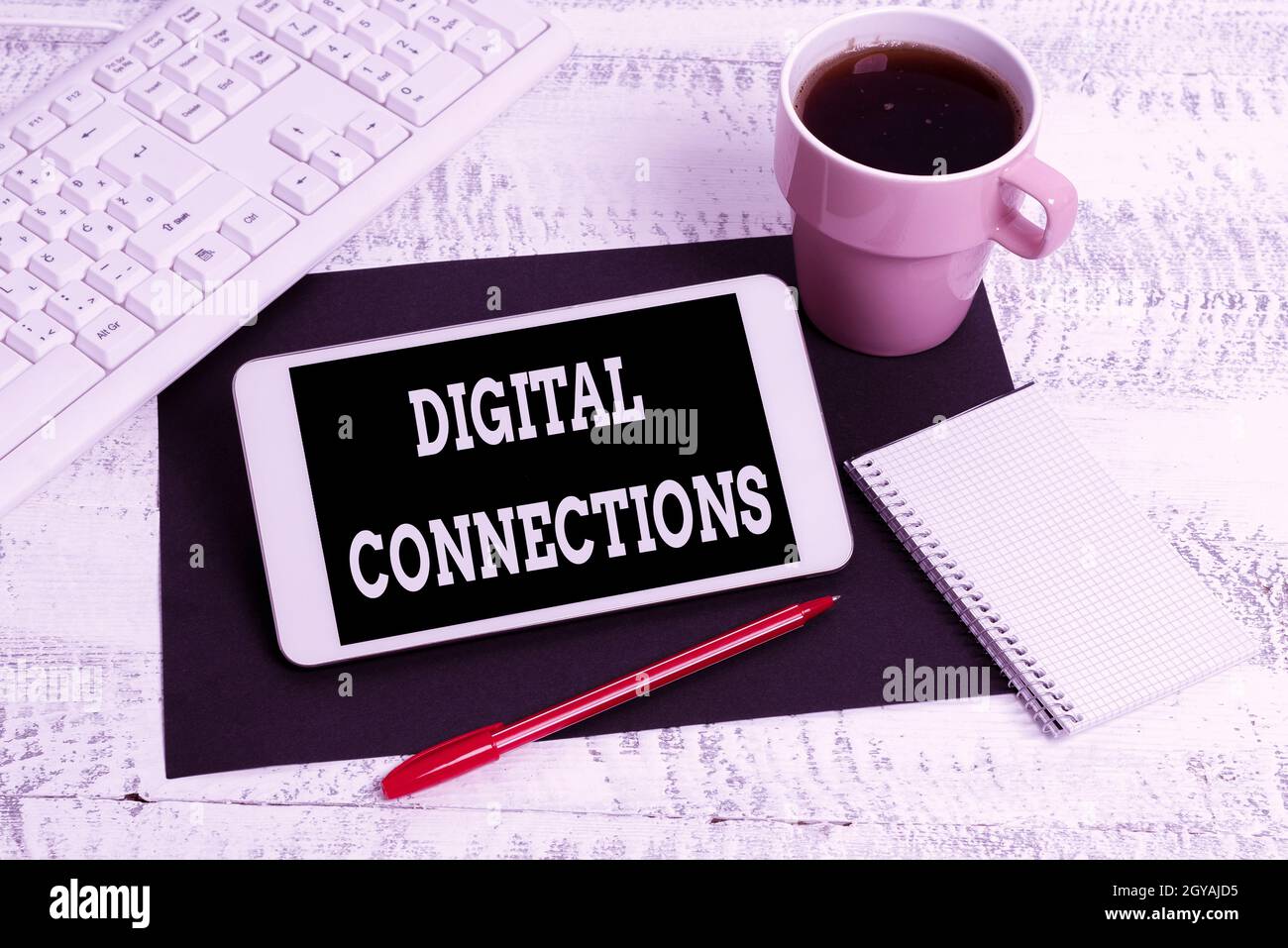 Didascalia concettuale Digital Connections, Business Showcase the online way to Explore and build Relationships Wireless Communications Voice and Video CA Foto Stock