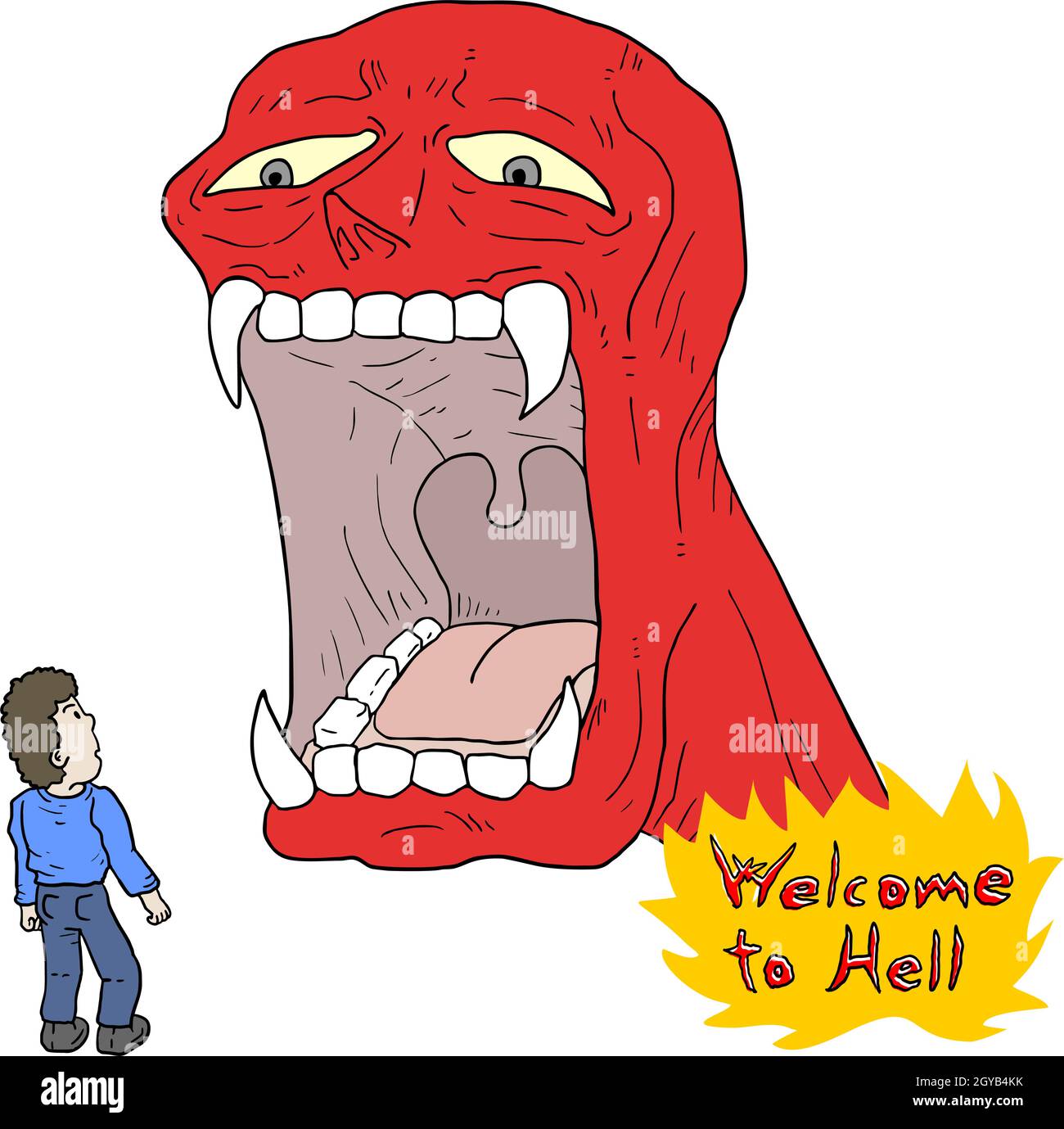 Benvenuto a messaggio inferno Illustrazione Vettoriale