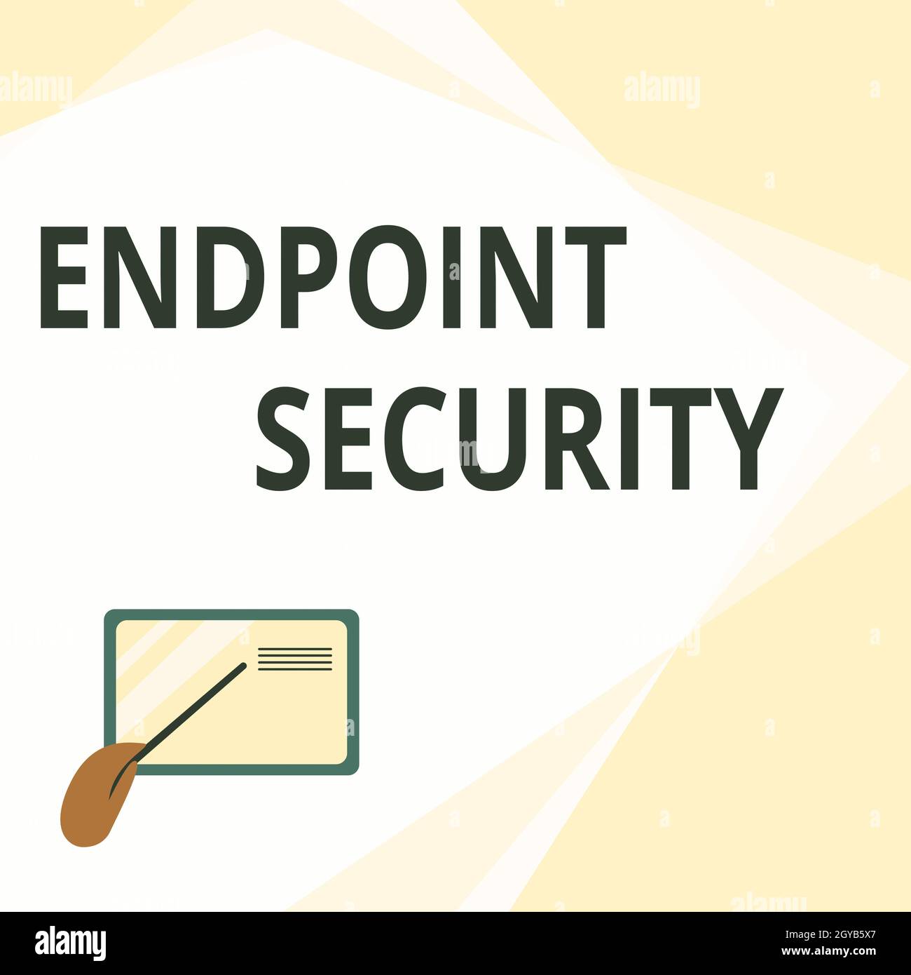 Scrittura a mano firma Endpoint Security, Business Concept la metodologia di protezione della rete aziendale disegno scheda con mano puntino a SMA Foto Stock