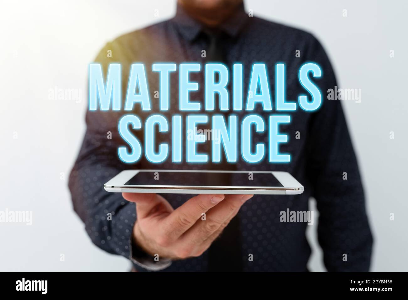 Didascalia concettuale materiali Scienza, approccio aziendale campo interdisciplinare che coinvolge le proprietà della materia presentare nuove idee tecnologiche Dis Foto Stock