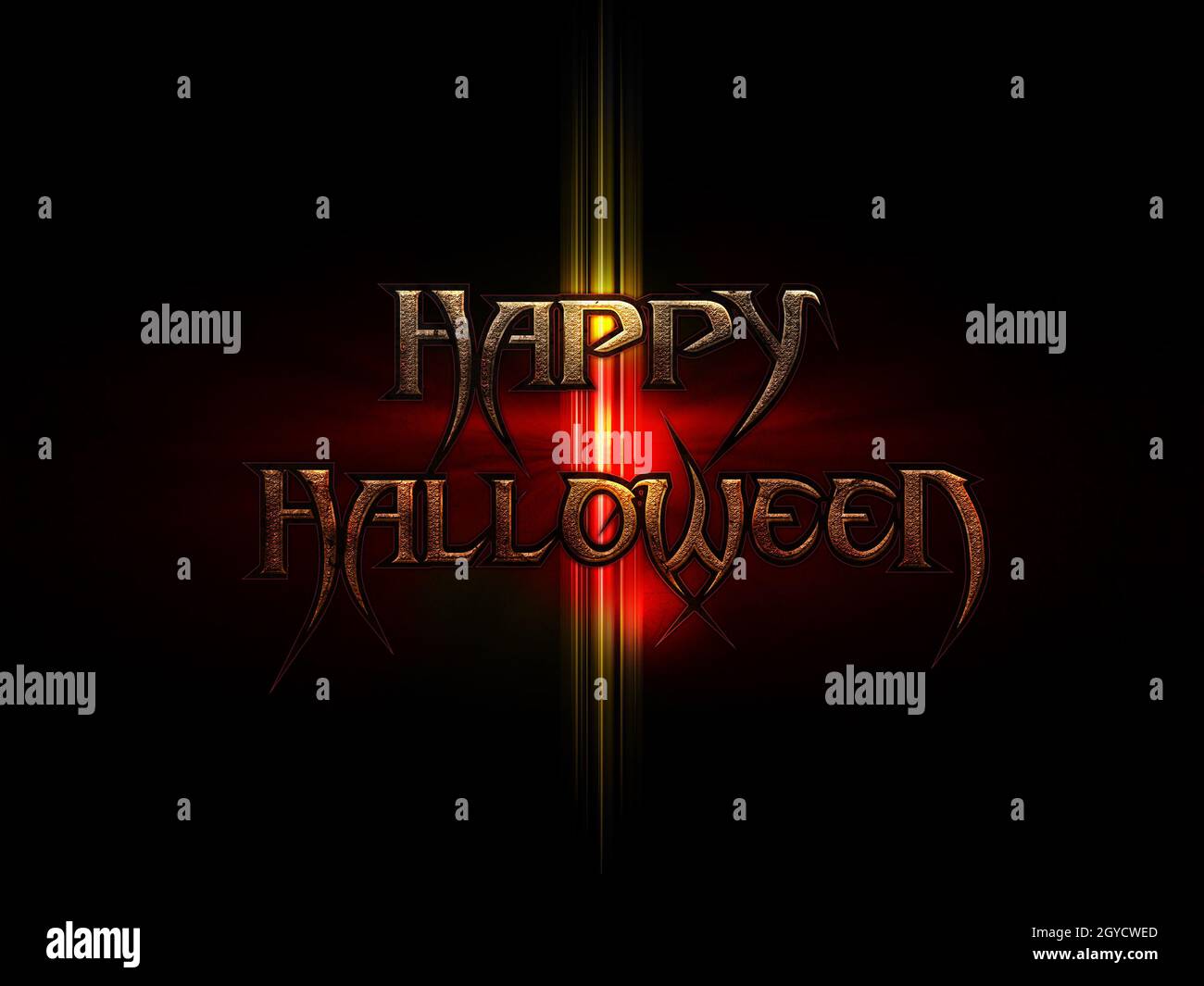 Sfondo in stile gotico scuro con le parole Happy Halloween Foto Stock