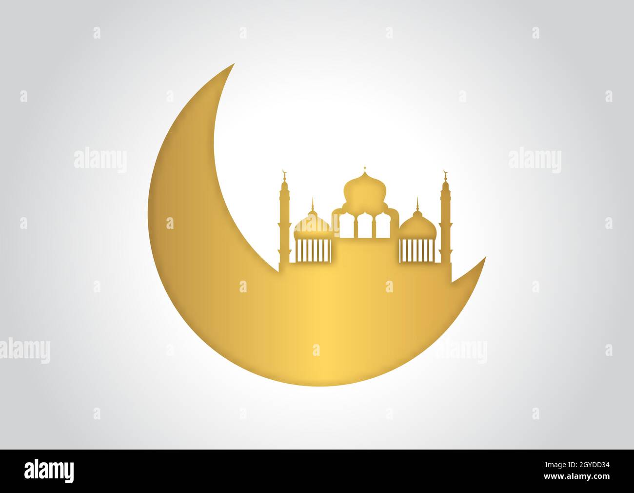 Sfondo decorativo Ramadan Kareem in oro e bianco Foto Stock