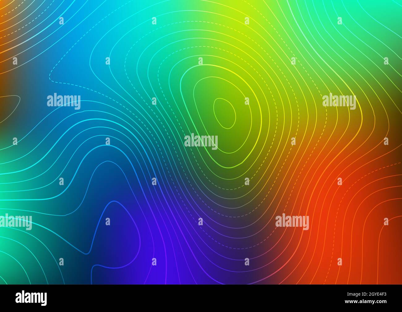 Sfondo astratto con una mappa di contorno con una sfumatura colorata Foto Stock