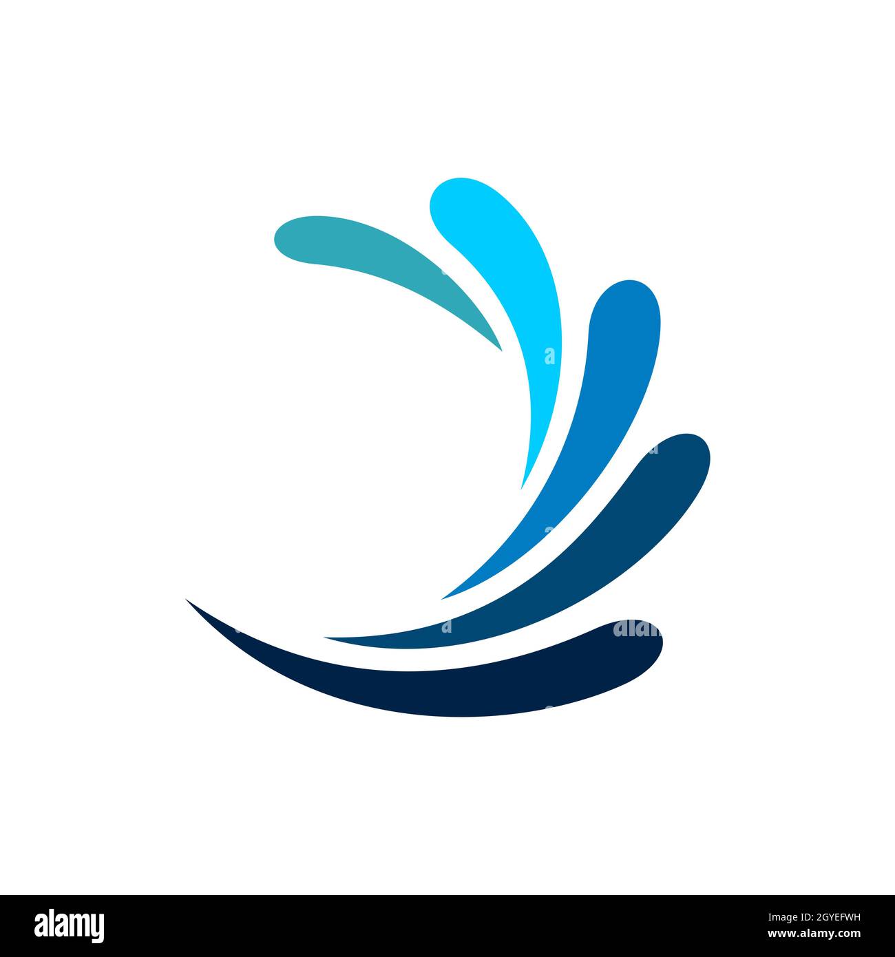 Disegno Dell'Illustrazione Del Modello Del Logo Di Splash Water Ornamentale. Vettore EPS 10. Foto Stock