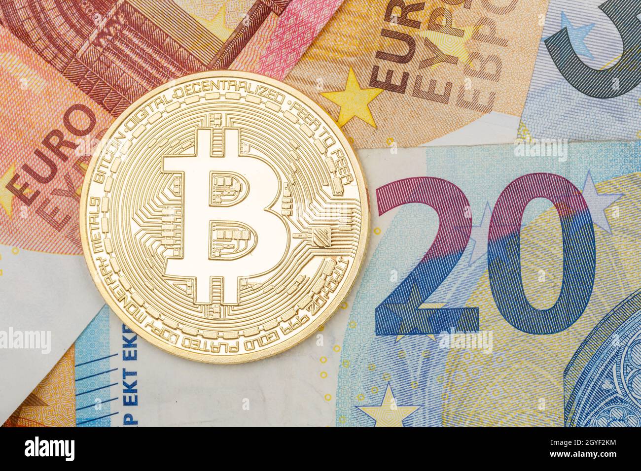 Bitcoin criptovaluta pagamento online pagamento digitale denaro criptovaluta euro il commercio finanzia moneta di bit Foto Stock