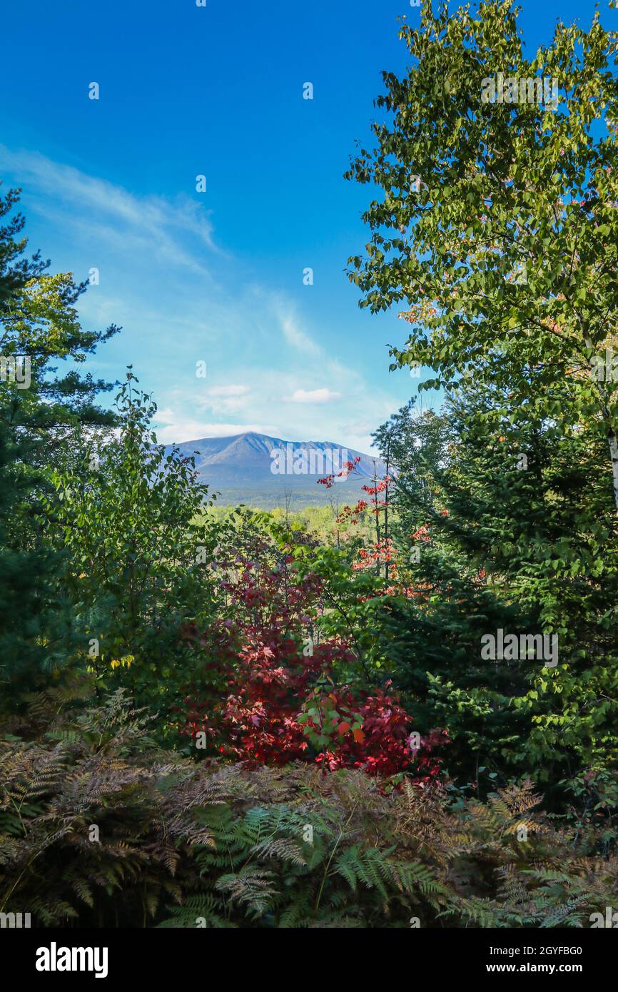 Montagna Katahdin nel Baxter state Park in un primo pomeriggio di autunno Foto Stock